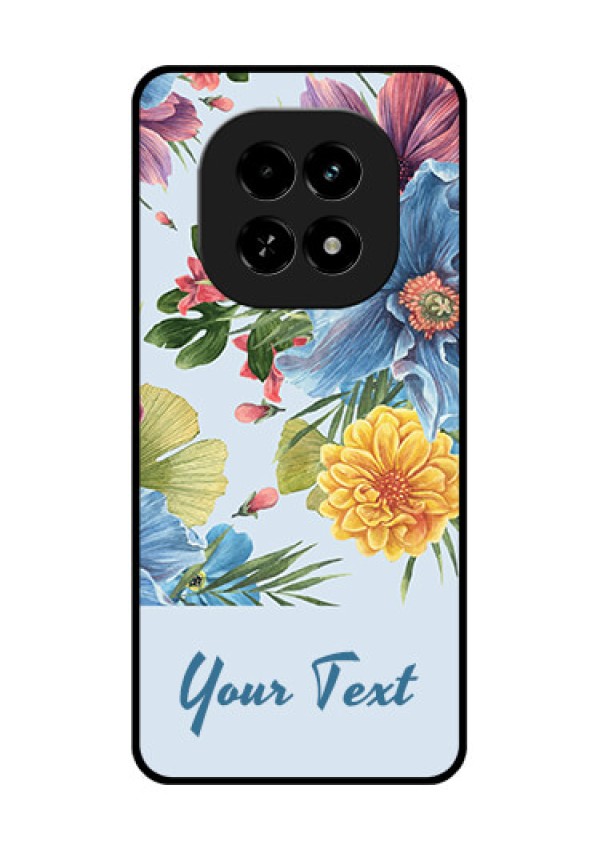 Realme C63 5G Custom Glass Phone Case - Stunning Watercolored Flowers Painting Design