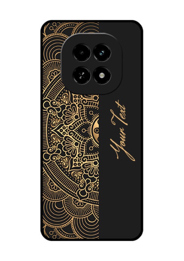 Realme C63 5G Custom Glass Phone Case - Mandala Art With Custom Text Design