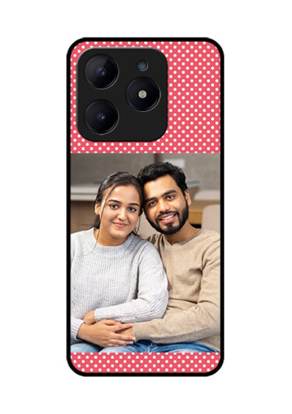 Realme C63 Custom Glass Phone Case - White Dotted Design