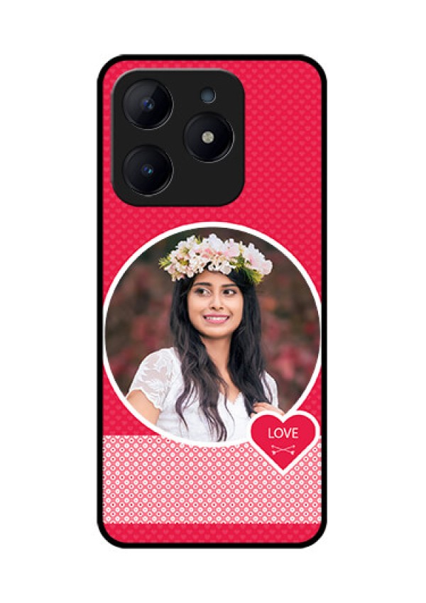 Realme C63 Custom Glass Phone Case - Pink Color Pattern Design