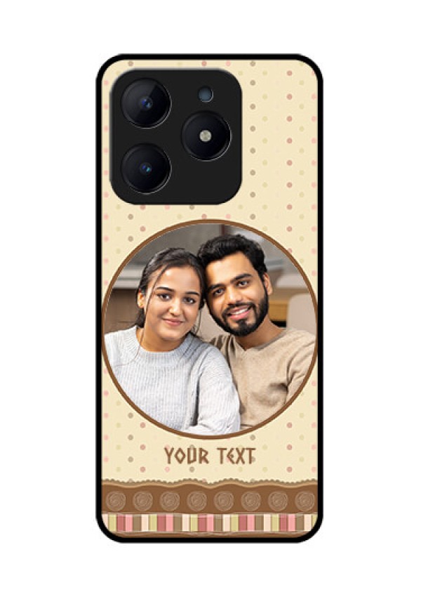Realme C63 Custom Glass Phone Case - Brown Dotted Mobile Case Design
