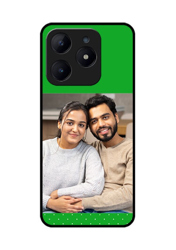Realme C63 Custom Glass Phone Case - Green Pattern Design