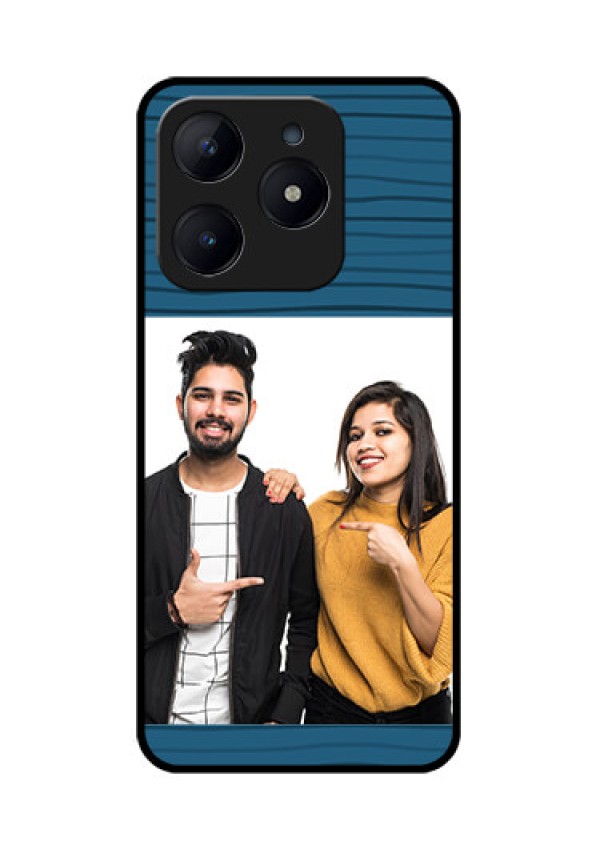 Realme C63 Custom Glass Phone Case - Blue Pattern Cover Design