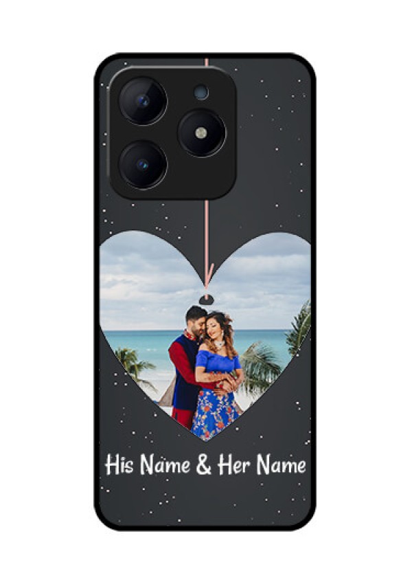 Realme C63 Custom Glass Phone Case - Hanging Heart Design