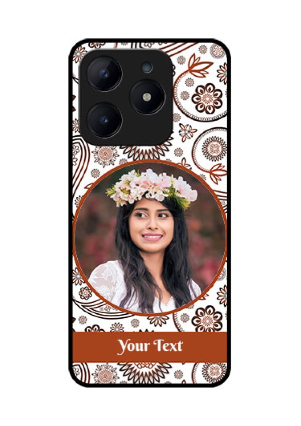 Realme C63 Custom Glass Phone Case - Abstract Flower Design
