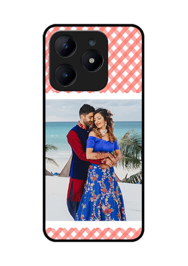 Realme C63 Custom Glass Phone Case - Pink Pattern Design