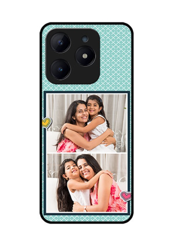 Realme C63 Custom Glass Phone Case - 2 Image Holder With Pattern Design