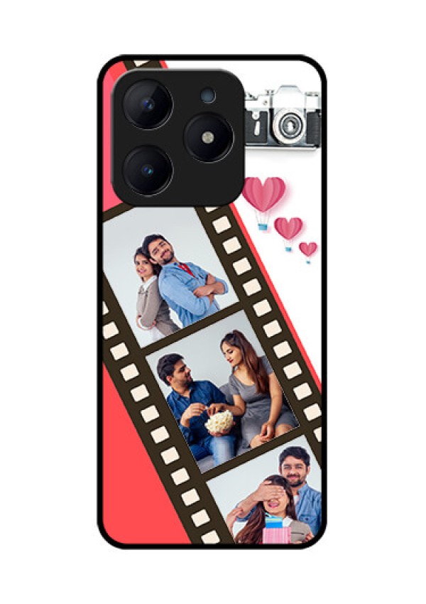 Realme C63 Custom Glass Phone Case - 3 Image Holder With Film Reel