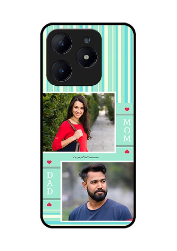 Realme C63 Custom Glass Phone Case - Mom and Dad Pic Design