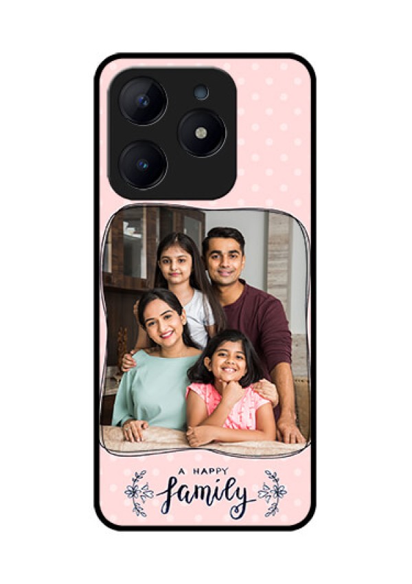 Realme C63 Custom Glass Phone Case - Family With Dots Design