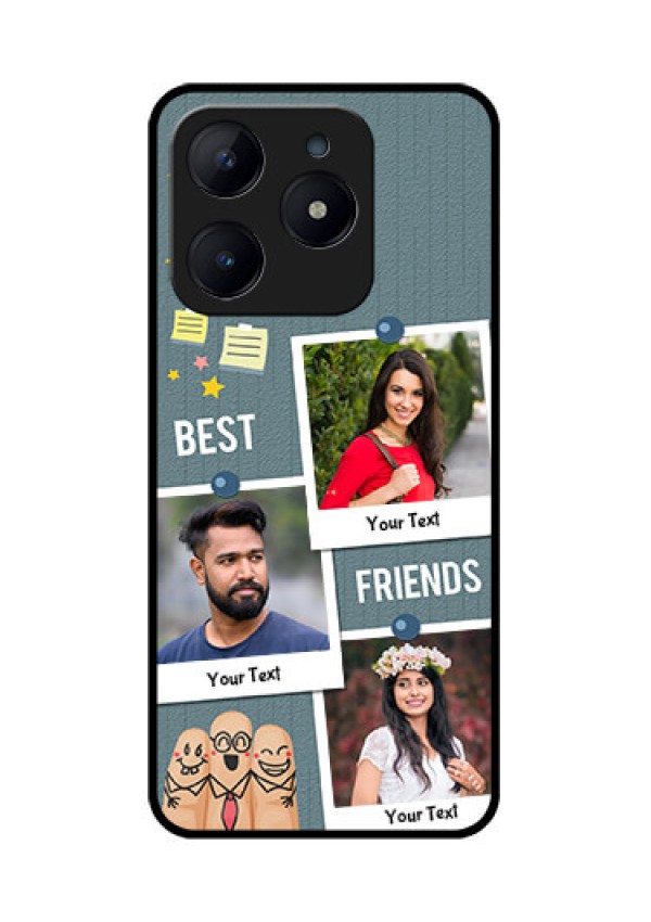 Realme C63 Custom Glass Phone Case - Sticky Frames And Friendship Design