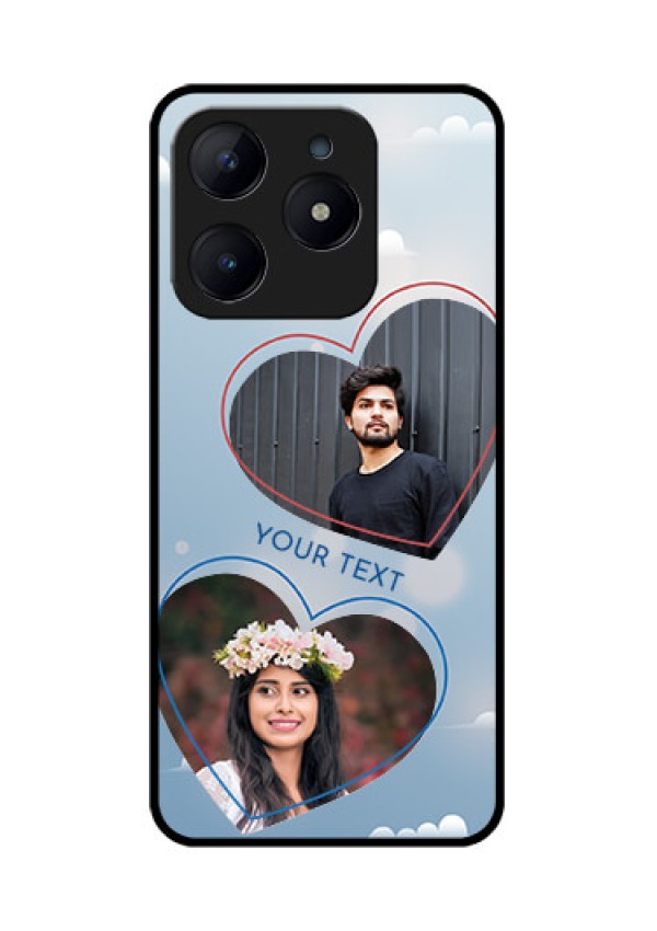 Realme C63 Custom Glass Phone Case - Blue Color Couple Design