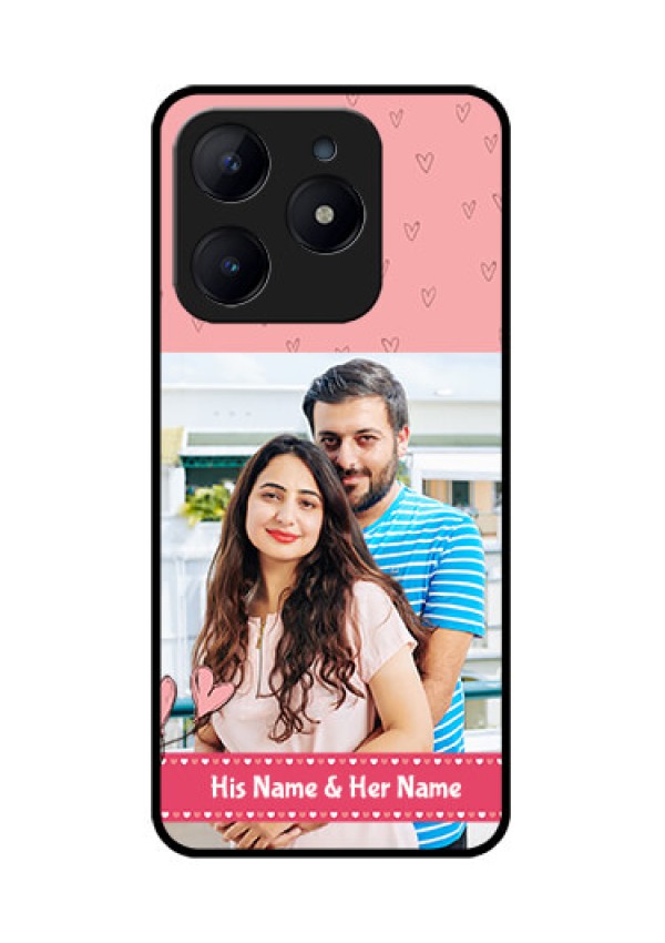 Realme C63 Custom Glass Phone Case - Love Design Peach Color