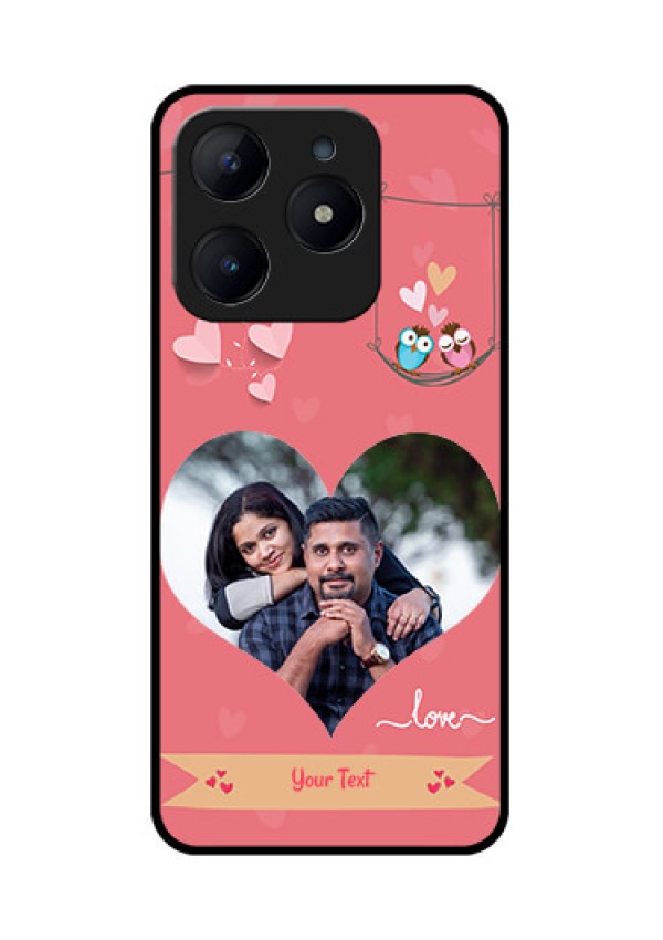 Realme C63 Custom Glass Phone Case - Peach Color Love Design