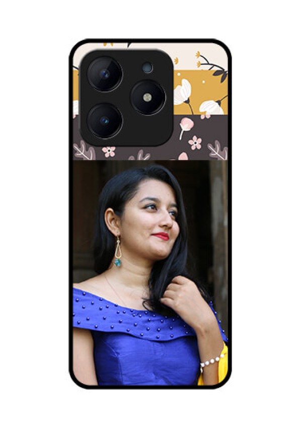 Realme C63 Custom Glass Phone Case - Stylish Floral Design