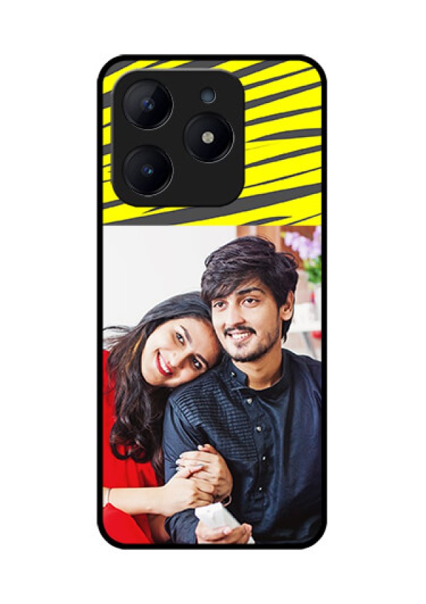 Realme C63 Custom Glass Phone Case - Yellow Abstract Design