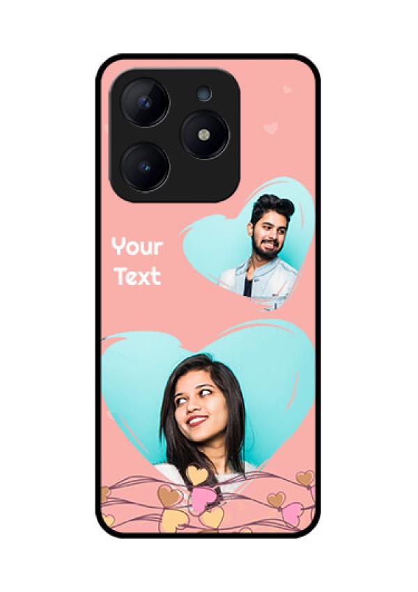 Realme C63 Custom Glass Phone Case - Love Doodle Design