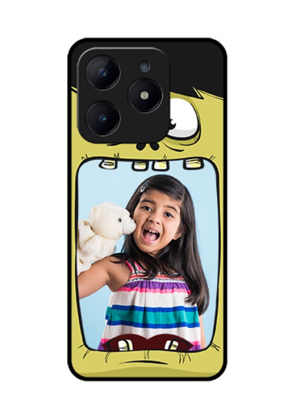 Realme C63 Custom Glass Phone Case - Cartoon Monster Back Case Design
