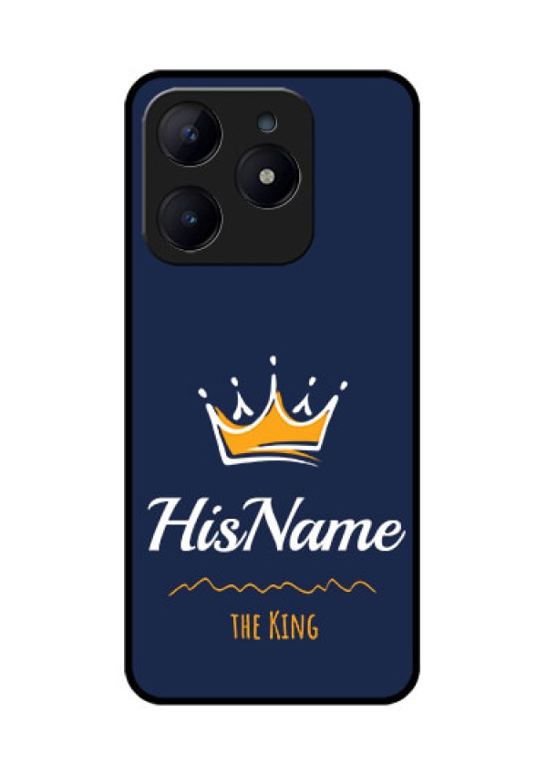 Realme C63 Custom Glass Phone Case - King With Name Design