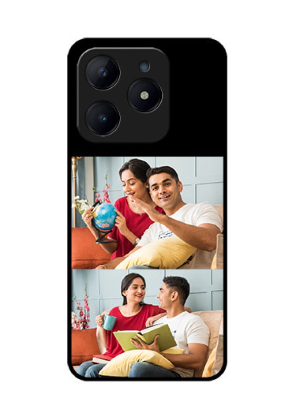 Realme C63 Custom Glass Phone Case - 2 Images Design