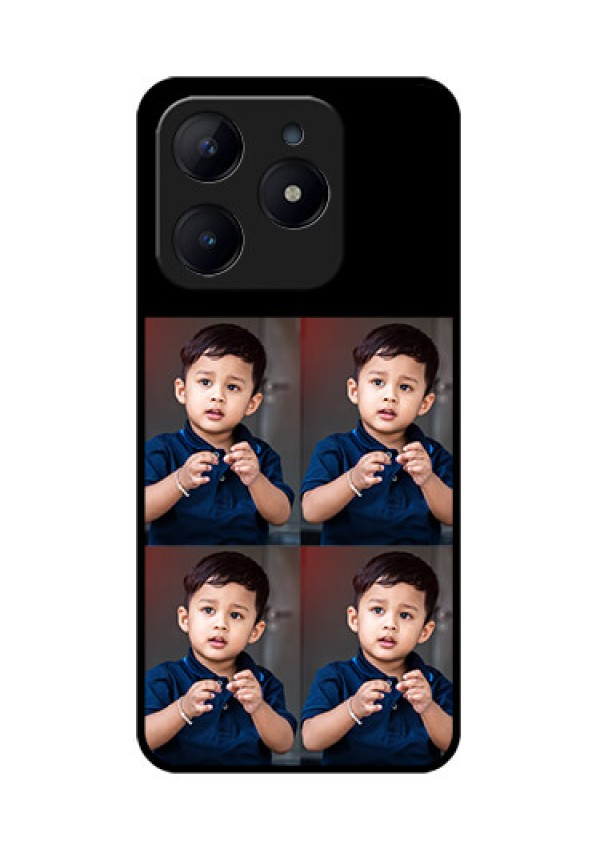 Realme C63 Custom Glass Phone Case - 4 Image Holder Design