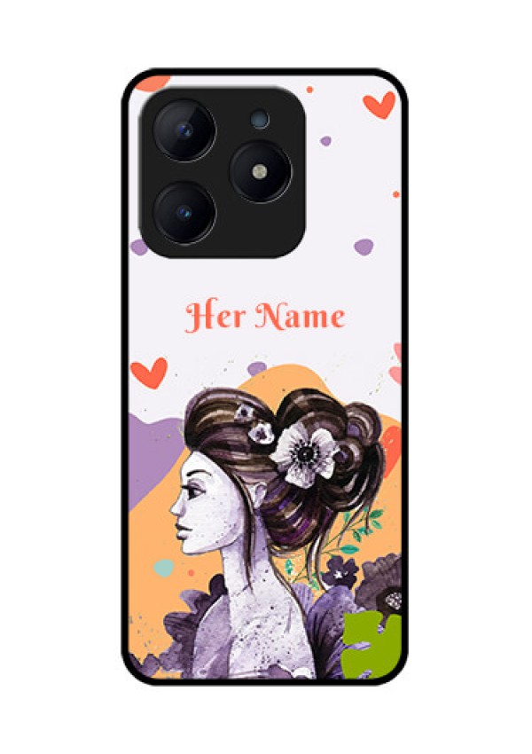 Realme C63 Custom Glass Phone Case - Woman And Nature Design