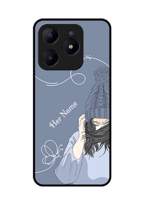 Realme C63 Custom Glass Phone Case - Girl In Winter Outfit Design