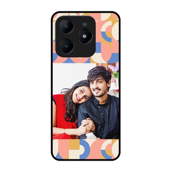 Realme C63 Custom Glass Phone Case - Semi - Circle Maze Pattern Design