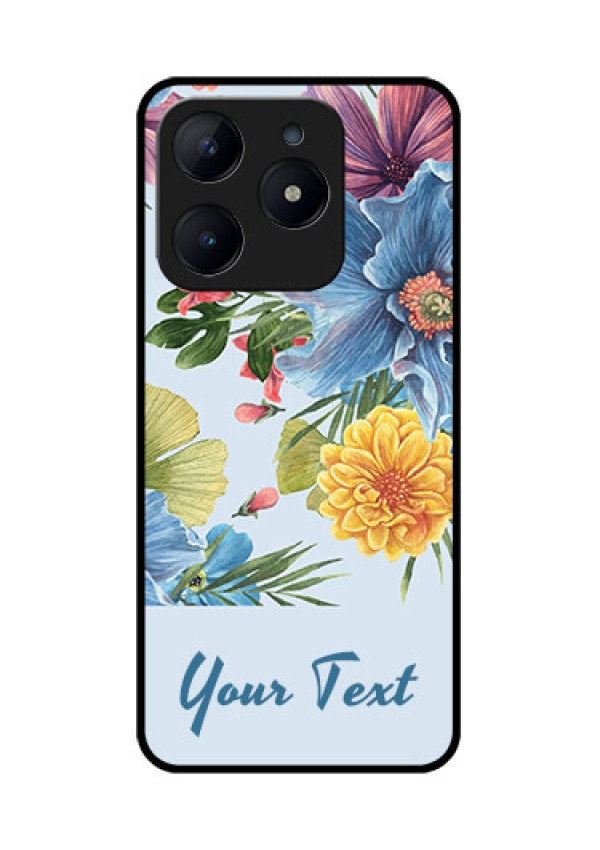 Realme C63 Custom Glass Phone Case - Stunning Watercolored Flowers Painting Design