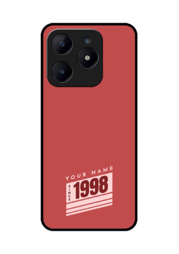 Realme C63 Custom Glass Phone Case - Red Custom Year Of Birth Design