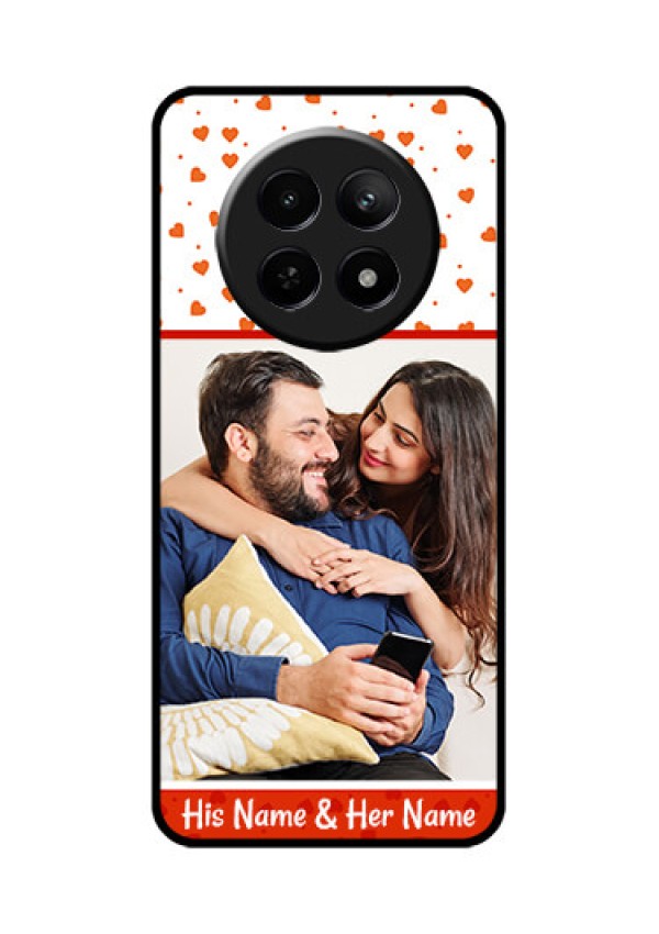 Realme C65 5G Custom Glass Phone Case - Orange Love Symbol Design