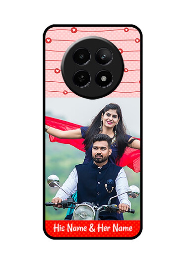 Realme C65 5G Custom Glass Phone Case - Red Pattern Case Design