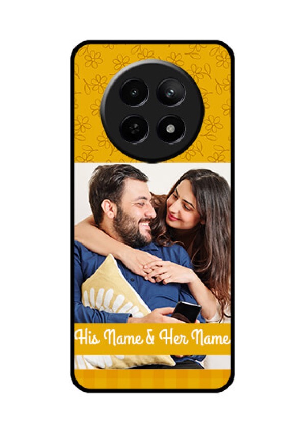 Realme C65 5G Custom Glass Phone Case - Yellow Floral Design