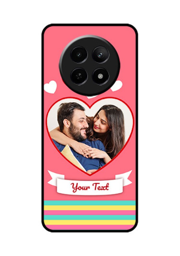 Realme C65 5G Custom Glass Phone Case - Love Shapes Doodle Design