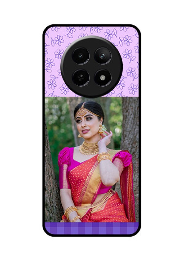 Realme C65 5G Custom Glass Phone Case - Purple Floral Design