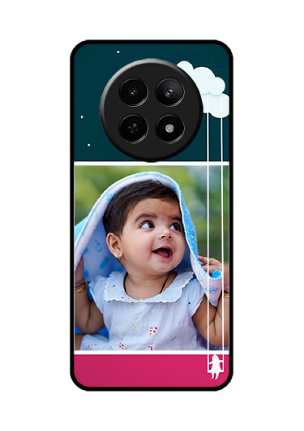 Realme C65 5G Custom Glass Phone Case - Cute Girl With Cloud Design