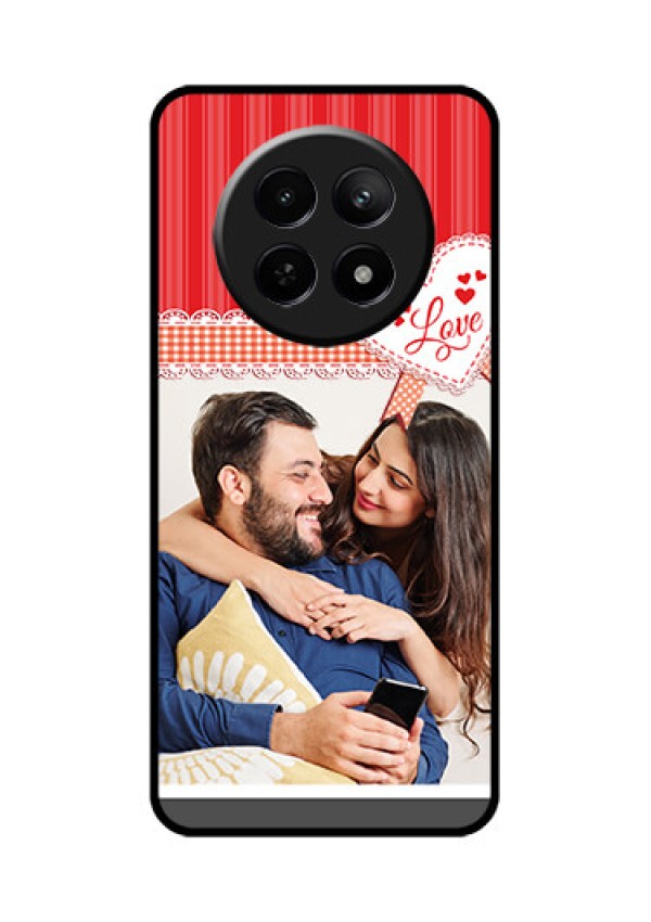 Realme C65 5G Custom Glass Phone Case - Red Love Pattern Design