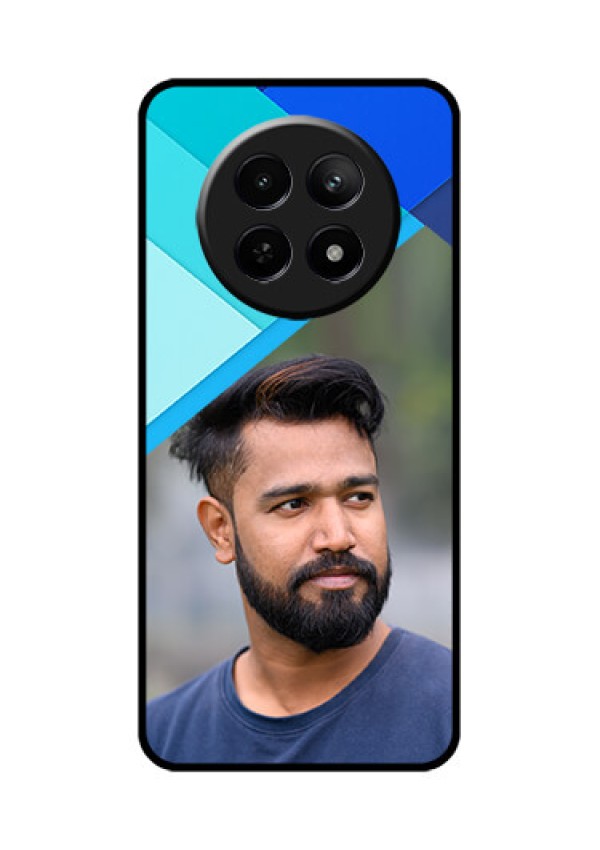 Realme C65 5G Custom Glass Phone Case - Blue Pattern Design