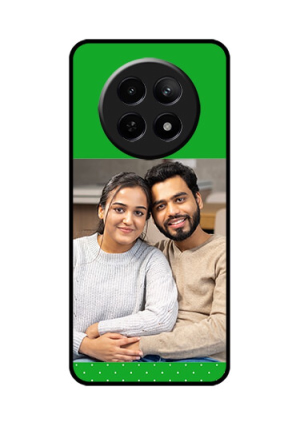 Realme C65 5G Custom Glass Phone Case - Green Pattern Design