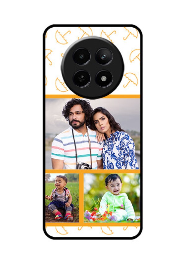 Realme C65 5G Custom Glass Phone Case - Yellow Pattern Design