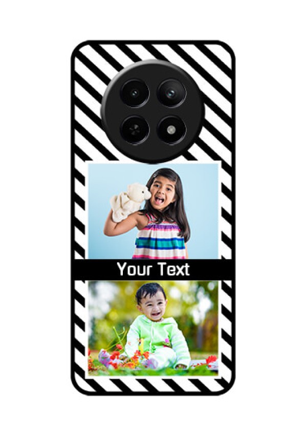 Realme C65 5G Custom Glass Phone Case - Black And White Stripes Design