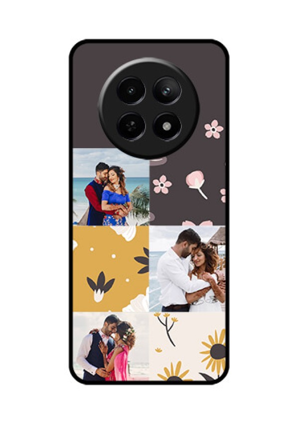 Realme C65 5G Custom Glass Phone Case - 3 Images With Floral Design