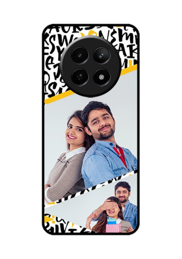 Realme C65 5G Custom Glass Phone Case - Letters Pattern Design