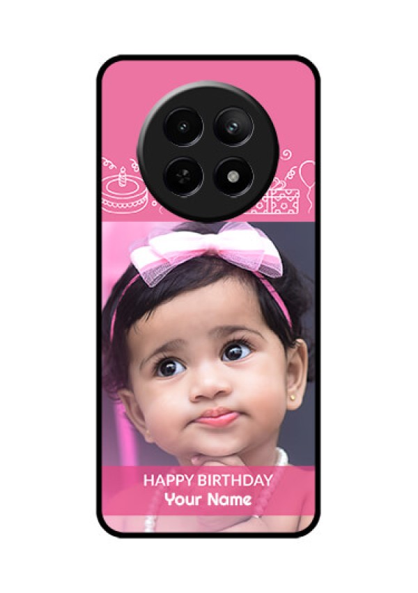 Realme C65 5G Custom Glass Phone Case - With Birthday Line Art Design