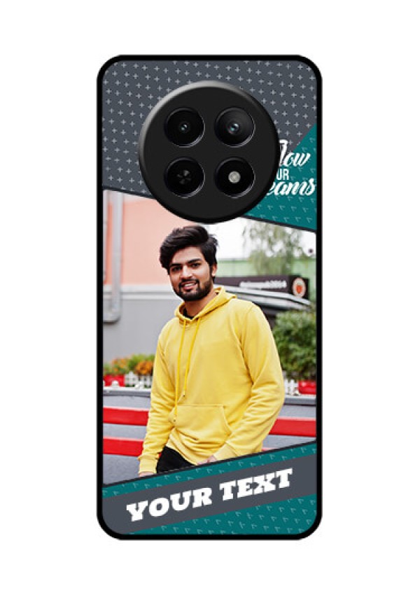 Realme C65 5G Custom Glass Phone Case - Background Pattern Design With Quote