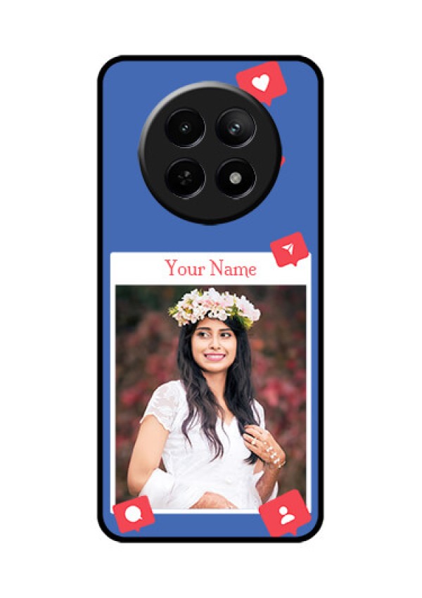 Realme C65 5G Custom Glass Phone Case - Like Share And Comment Design