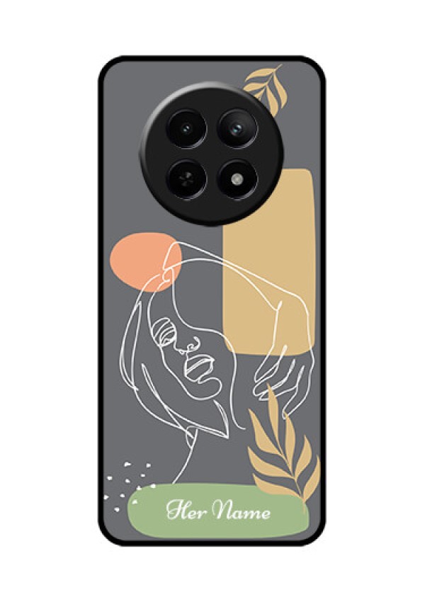 Realme C65 5G Custom Glass Phone Case - Gazing Woman Line Art Design