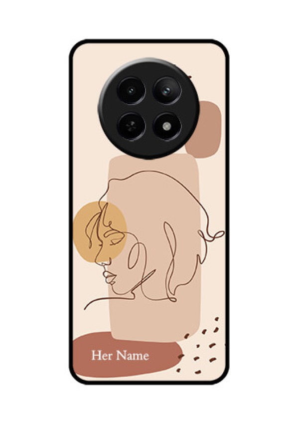 Realme C65 5G Custom Glass Phone Case - Calm Woman Line Art Design