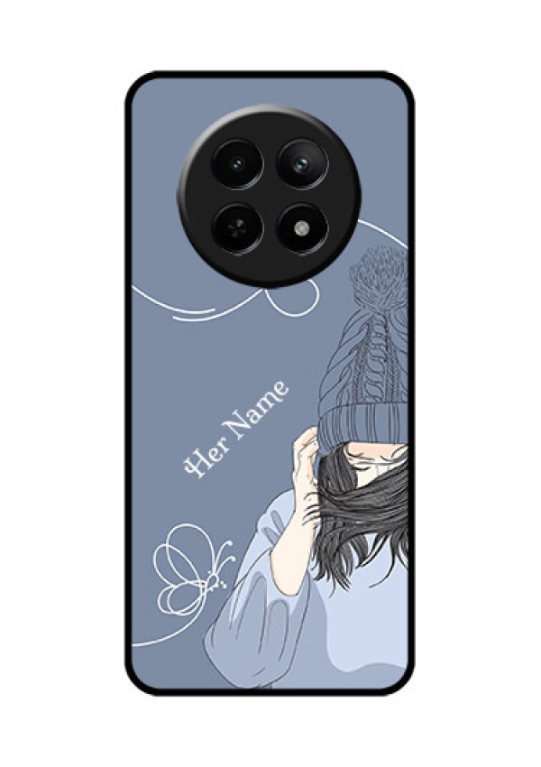 Realme C65 5G Custom Glass Phone Case - Girl In Winter Outfit Design
