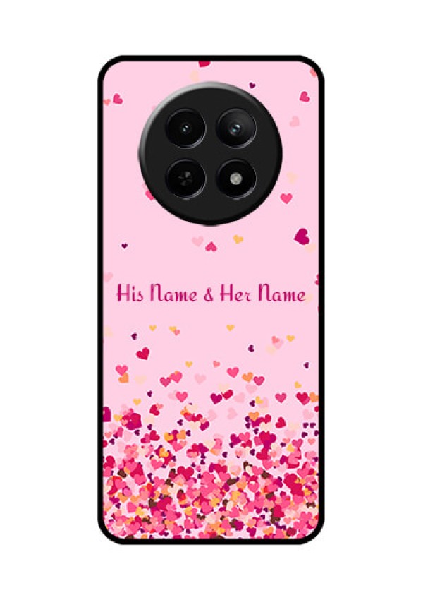 Realme C65 5G Custom Glass Phone Case - Floating Hearts Design